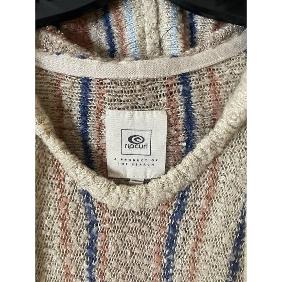 Rip Curl Sweater Unisex Sz XS Striped Knit Hooded Pockets Pullover Surfwear - Picture 3 of 5